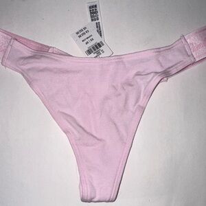VICTORIA'S SECRET PINK COTTON LOGO THONG/STRING PANTY NWT XS
